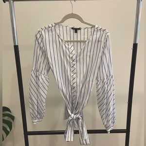 Banana Republic - small, blue and white striped, 3/4 length sleeves.